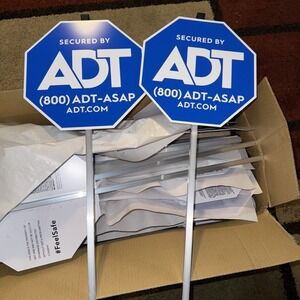 (2)Security Signs 28" ADT Yard Sign with Aluminum Stake, Heavy Duty Weatherproof